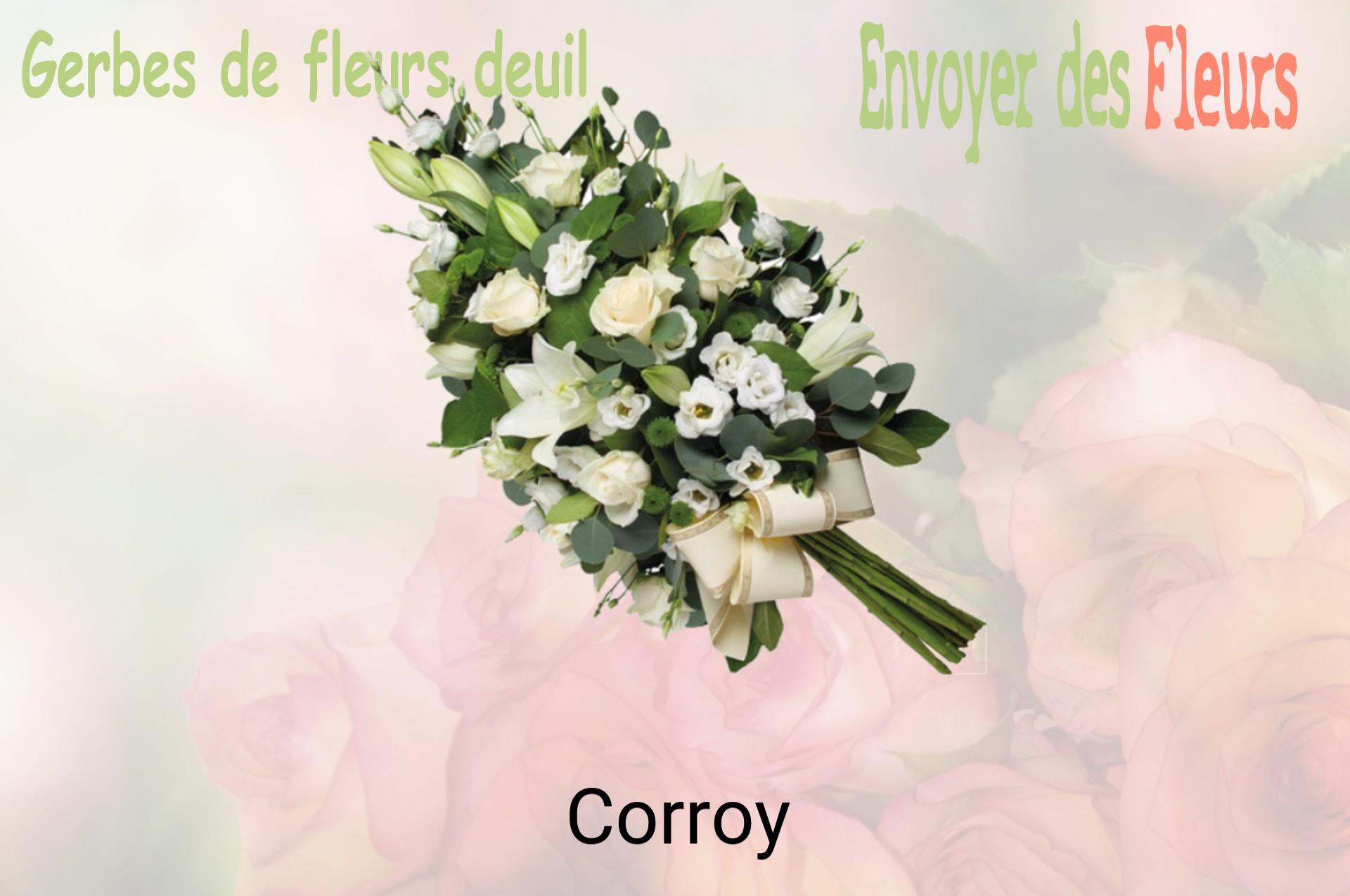 Gerbe de fleurs de deuil livrée à Corroy
